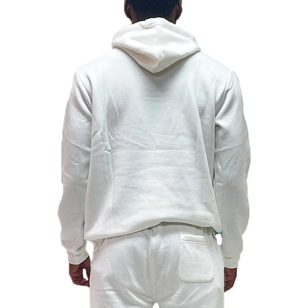 White/Aqua Color Block Hoodie