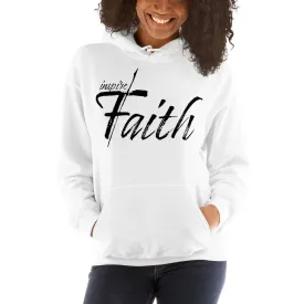 Womens Hoodie - Pullover Sweatshirt - Black Graphic / Inspire Faith