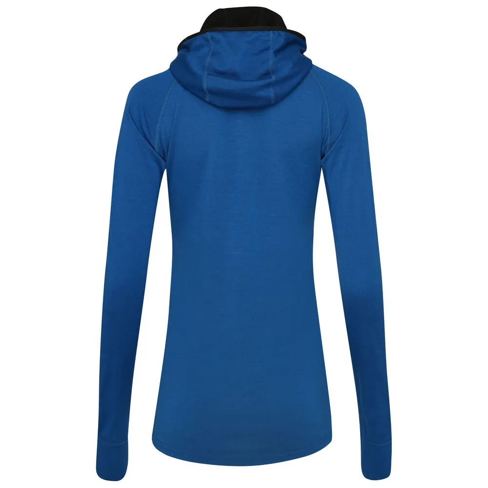 Womens Merino 200 Zip Neck Hoodie (Blue)